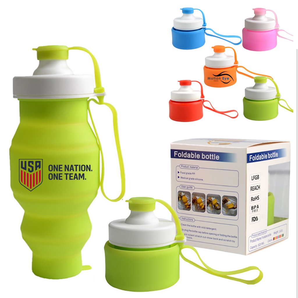 Magic Silicone Collapsible Water Bottle 18Oz | Sprinters Advertising